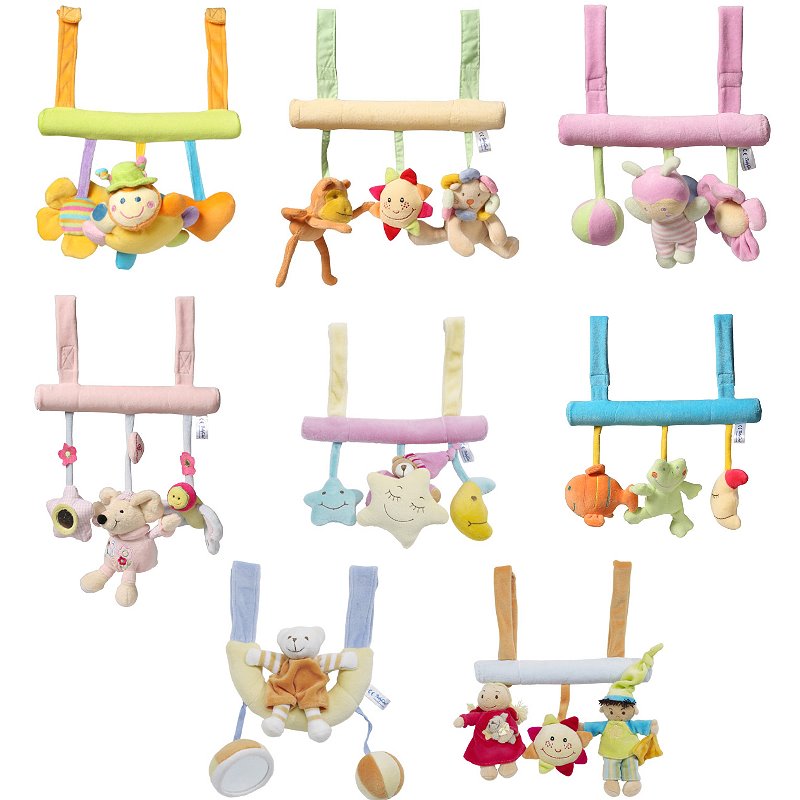 Baby Activity Spirale Mit Plüschtier – Hängendes Spielzeug Für Kinderwagen & Bettchen (Rosa Elefant)